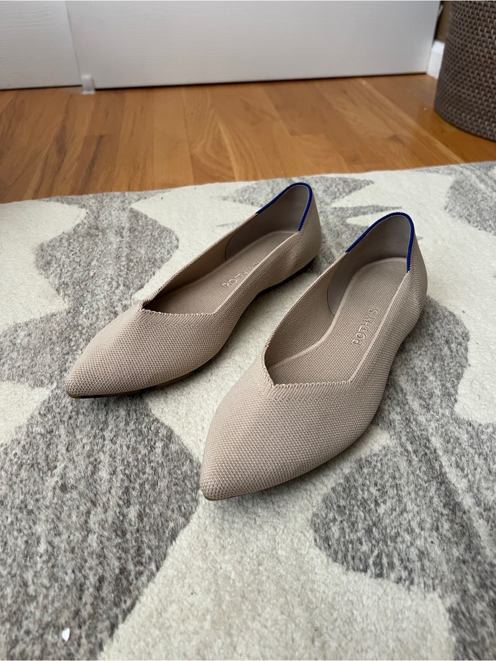Rothy's Pointed Knit Flat in Ecru - Picture 2 of 5